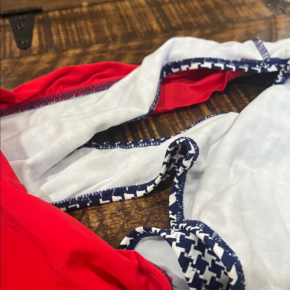 Red and Blue Patterned Bikini Bottom - Picture 8 of 10